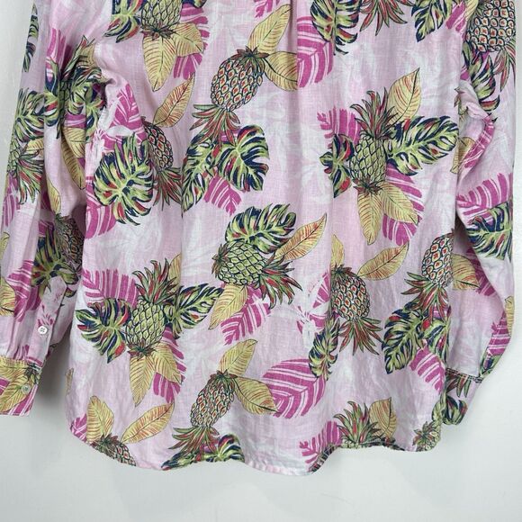 Tommy Bahama Women's Parc Linen Resort Coastal Tropical Camp Shirt Size XL Multi - Picture 9 of 13